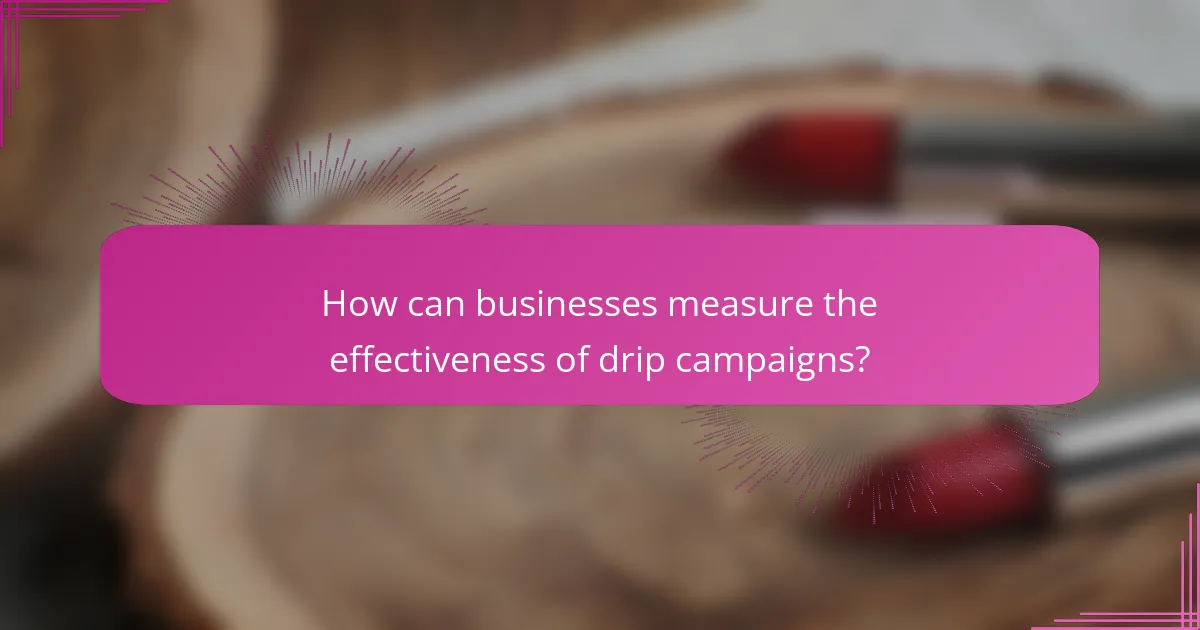 How can businesses measure the effectiveness of drip campaigns?