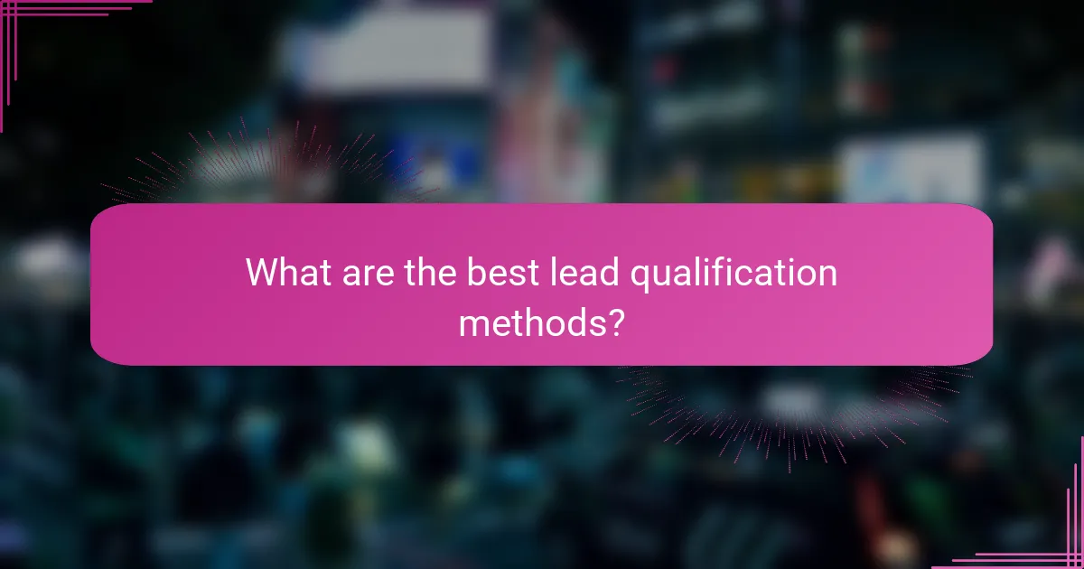 What are the best lead qualification methods?