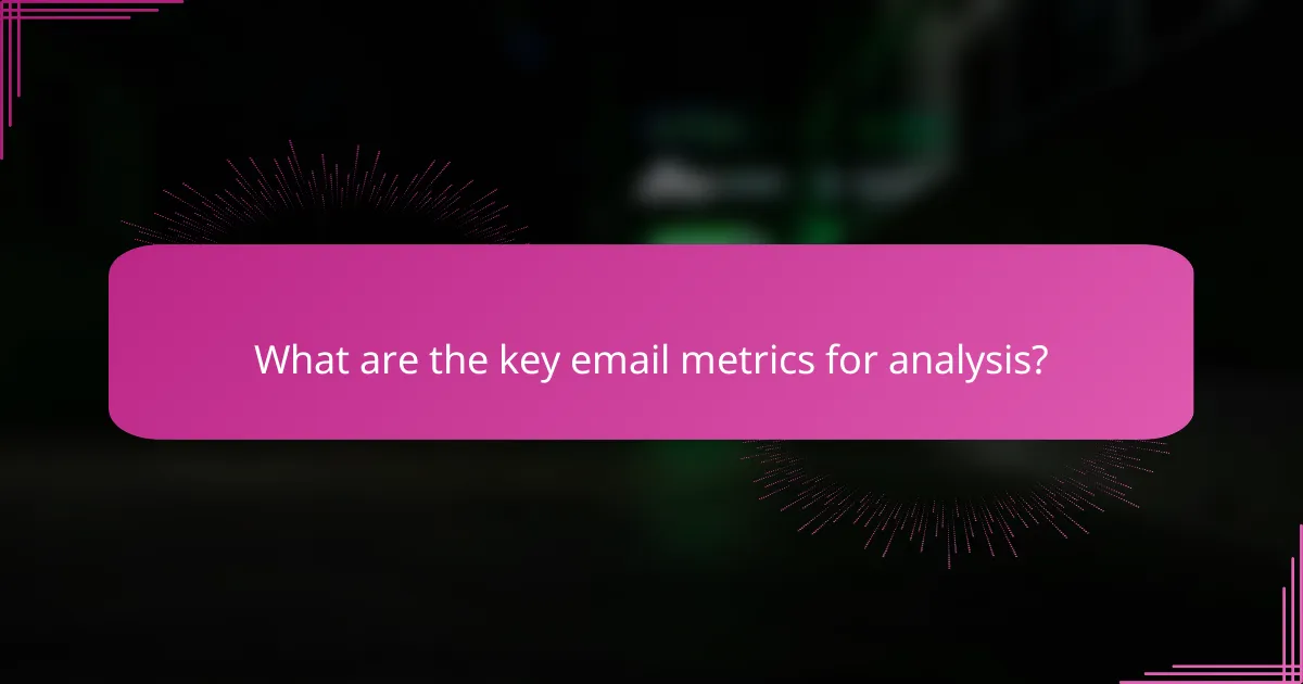 What are the key email metrics for analysis?