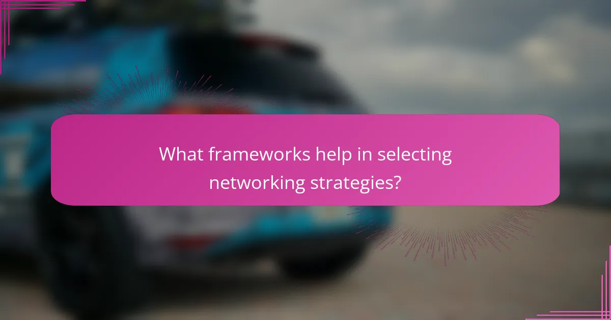 What frameworks help in selecting networking strategies?